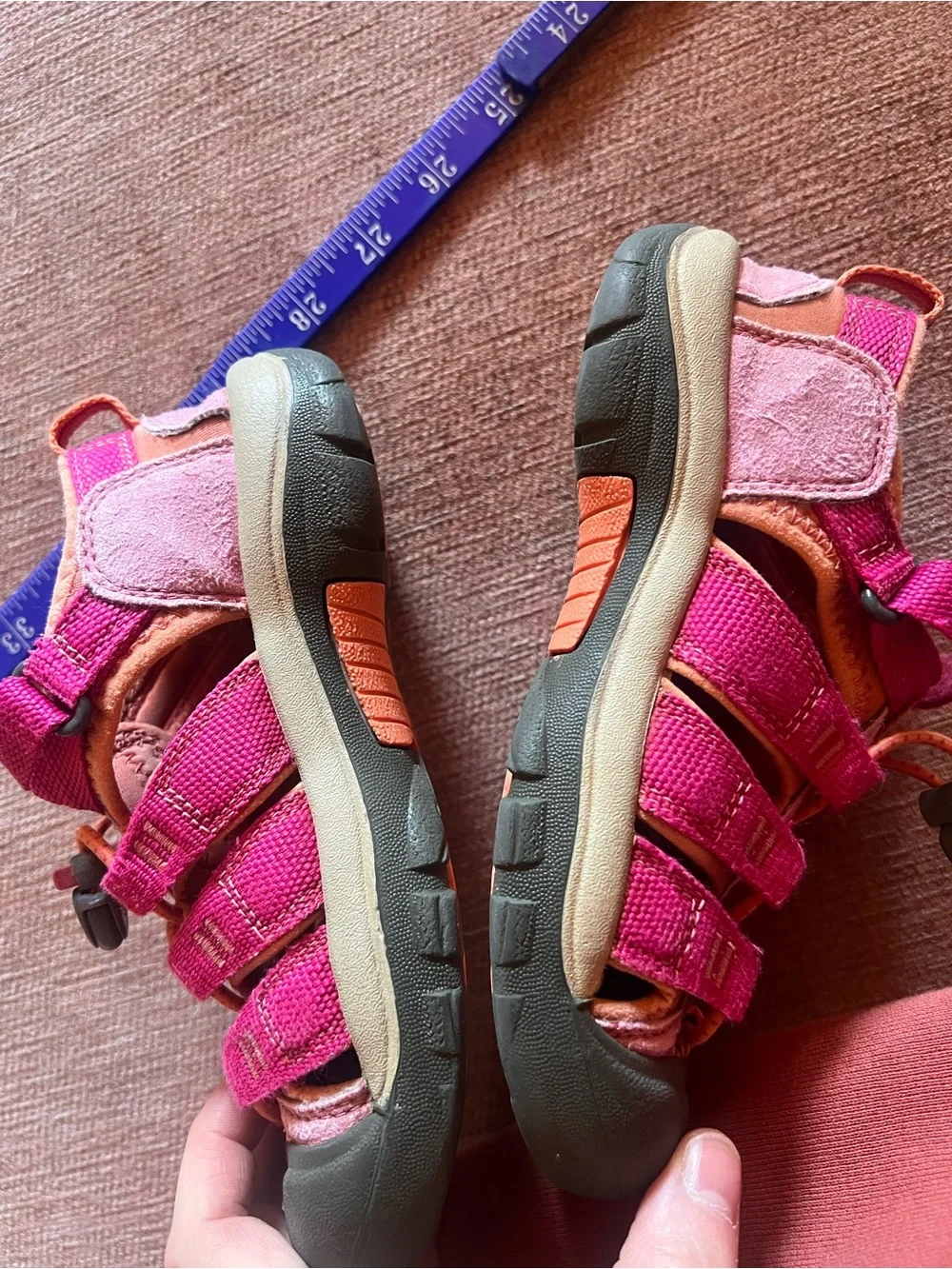 Keen Kids Pink and Orange Closed-Toe Water Sandals size youth 2